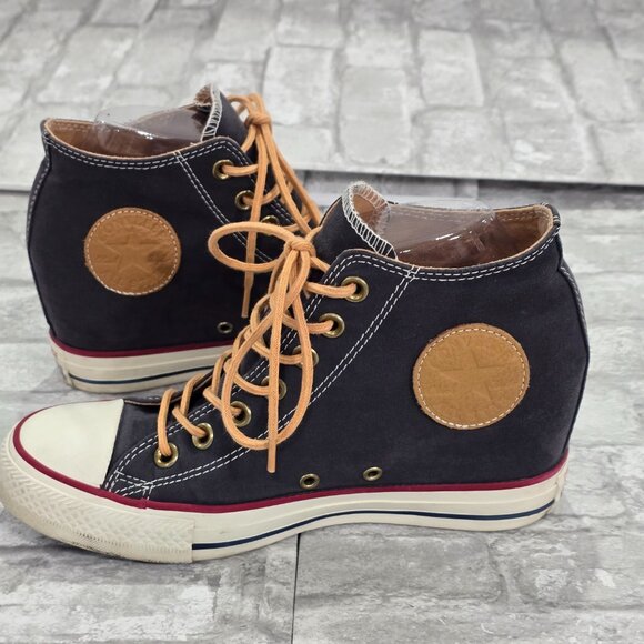 Converse Chuck Taylor All Star Lux Purple Suede Hidden Wedge Heel Mid Women 8.5 - Picture 7 of 9